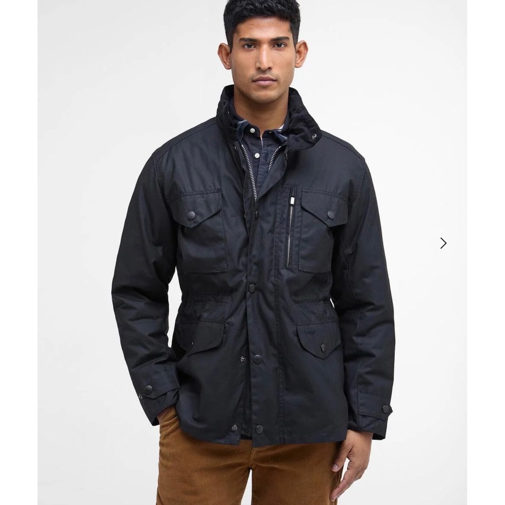 NWT Barbour Sapper Waxed Cotton Jacket Black Large